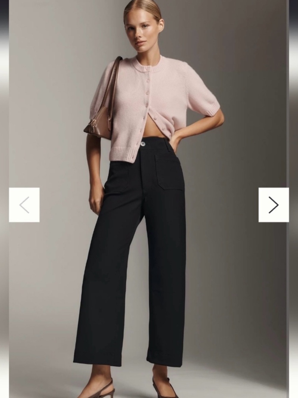 Anthropologie Mauve Colette Black Wide-Leg Pants in Magic Fabric Size 28 - Picture 1 of 4